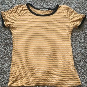 Yellow/black/white strapped shirt